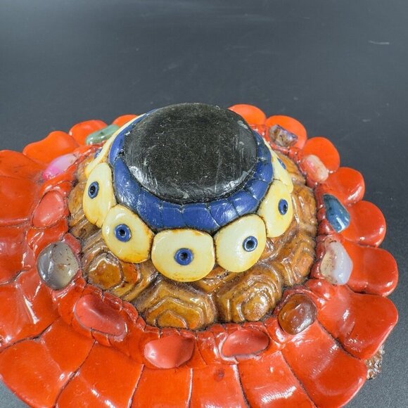 Vintage Mexican Turtle Figurine Resin With Stones Hand Crafted Figure Decor VTG - Picture 2 of 12